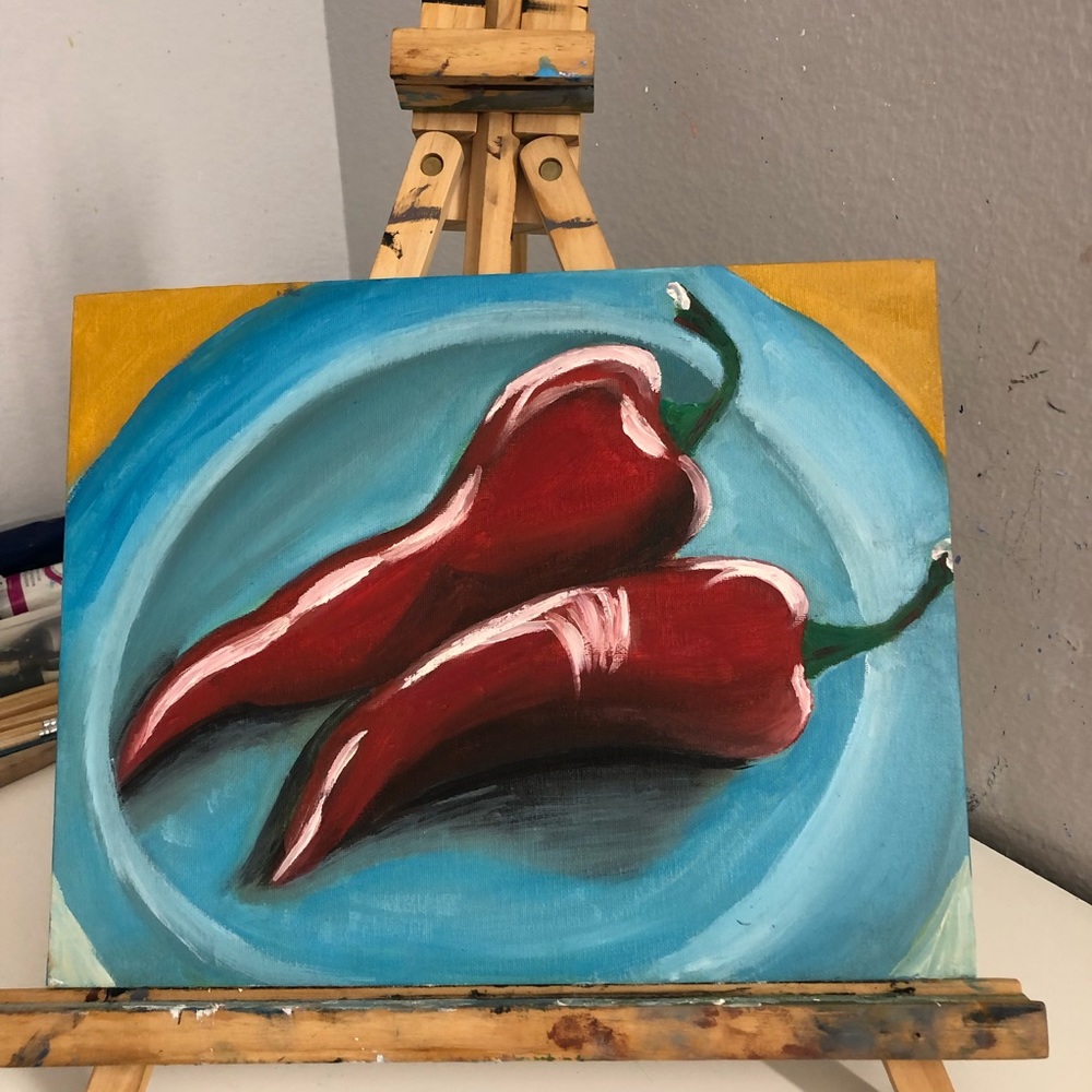 NEW Oil  Panting Peppers  Size 14x11 in